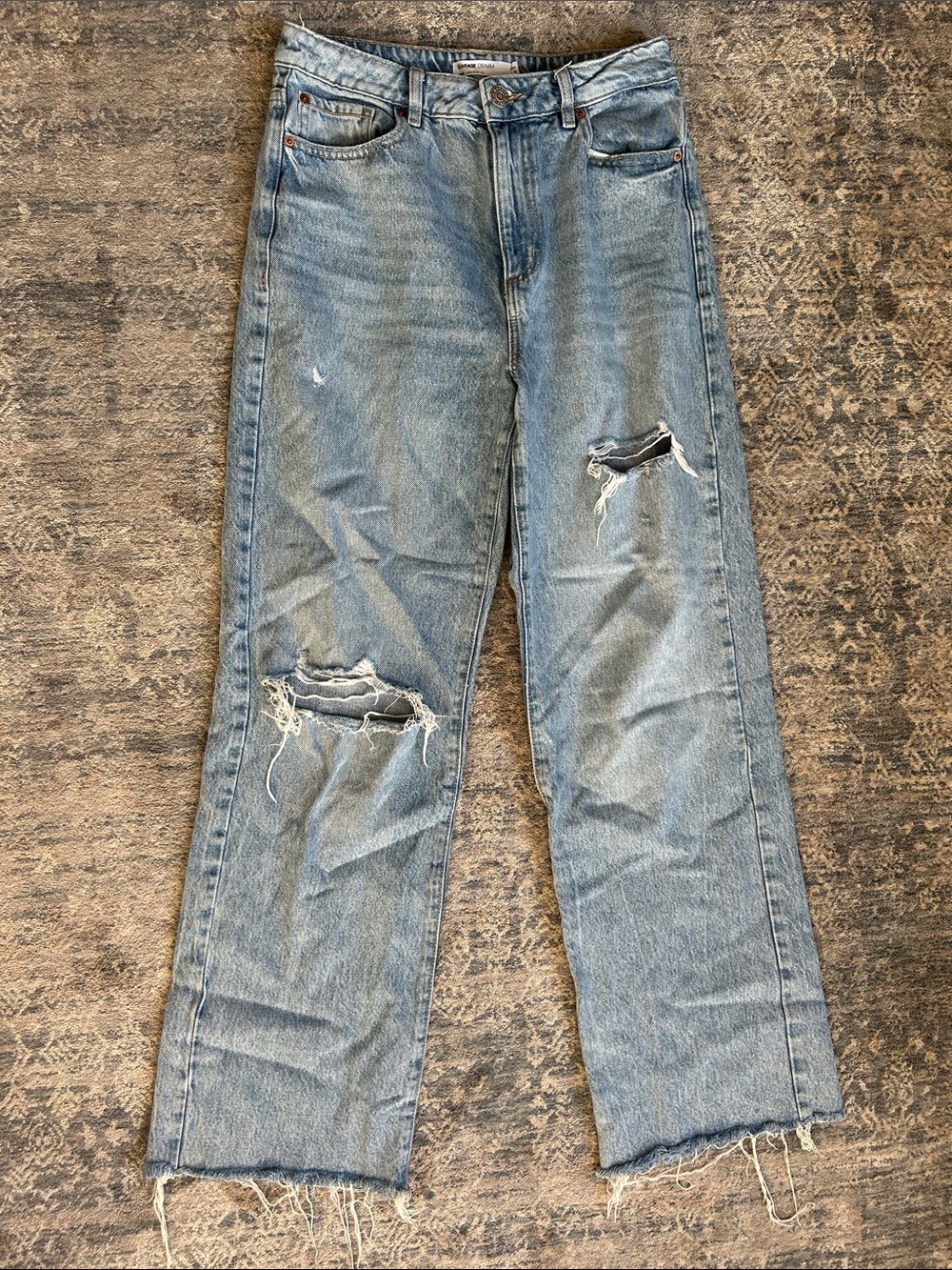 Garage Jambe Wide Leg Light Wash Distressed Women’s Jeans